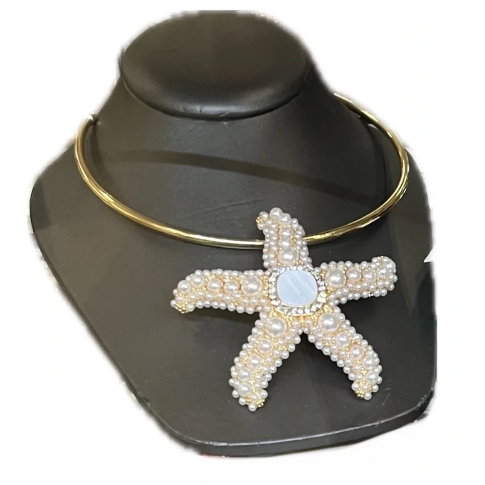 NWT ⚜️🌟⚜️ Piper K Gorgeous glass pearl Starfish Pendant Necklace - Picture 14 of 14
